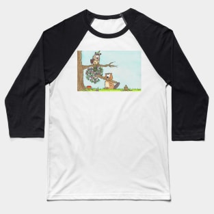 Owl and Beaver Happy Birthday Baseball T-Shirt